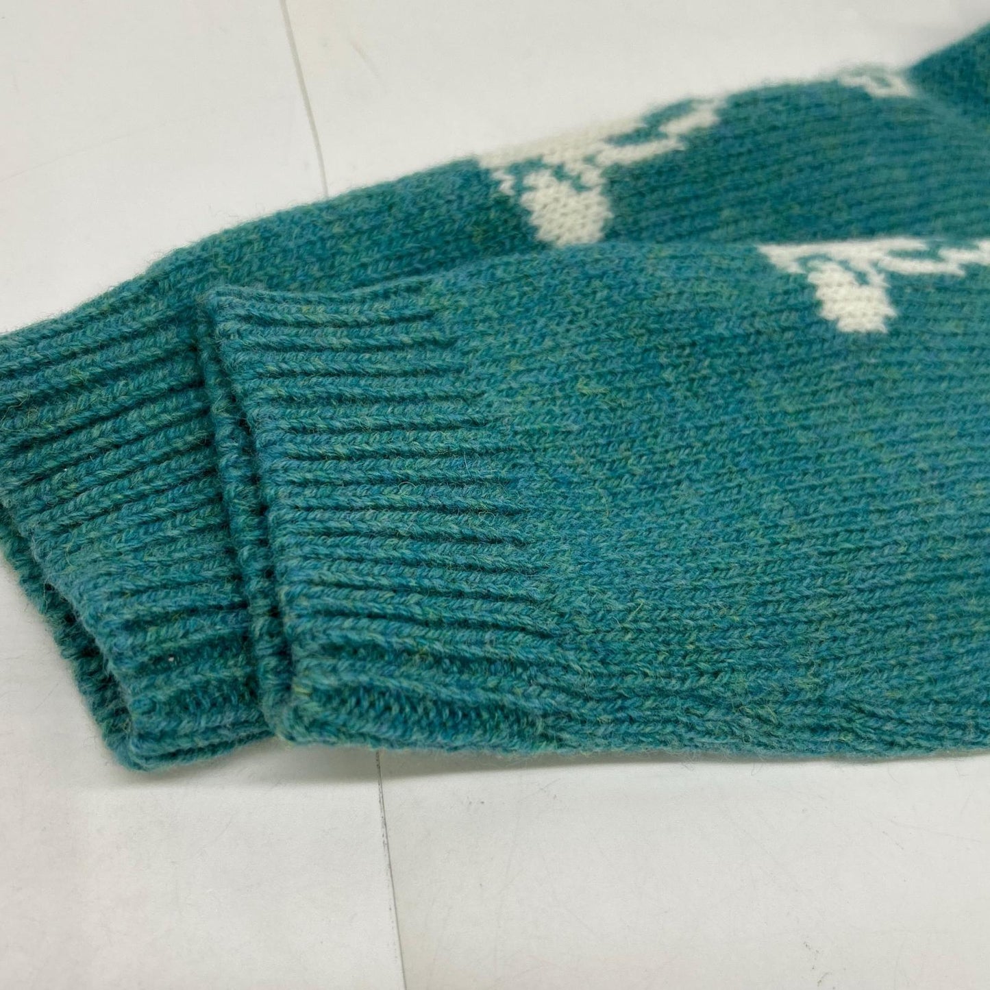 PRADA 16SS Blue Rabbit Pattern Wool Sweater Top