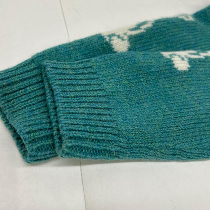 PRADA 16SS Blue Rabbit Pattern Wool Sweater Top