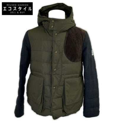 MONCLER 盟可睐 GAMME BLUE 线 GAMME BLUE 123914132080 袖部拼接 部分麂皮 连帽羽绒夹克 夹克
