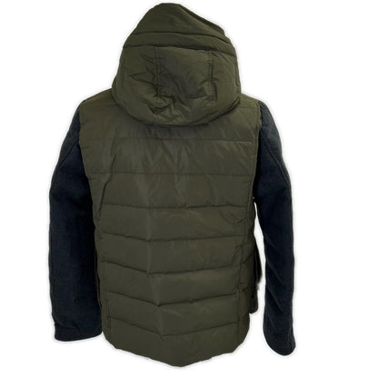MONCLER 盟可睐 GAMME BLUE 线 GAMME BLUE 123914132080 袖部拼接 部分麂皮 连帽羽绒夹克 夹克
