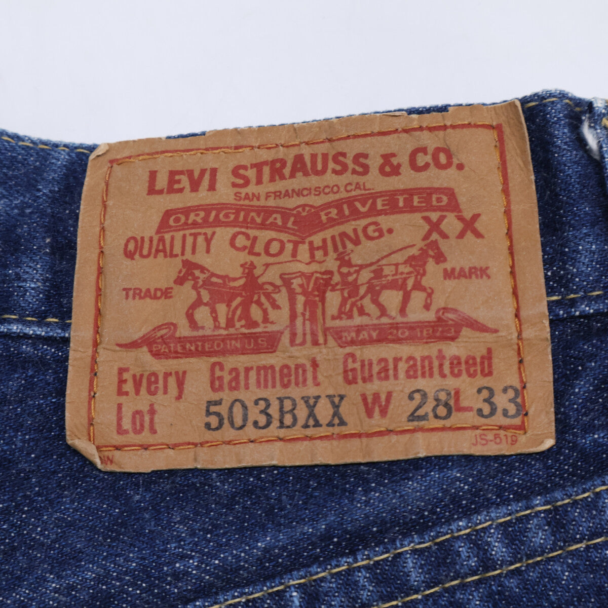 LEVI'S リーバイス L503BXX ビッグE 135周年 紙パッチ 裏ボタン刻印J22 赤耳 ボタンフライ デニムパンツ ボトムス