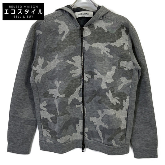 VALENTINO ヴァレンティノ HVANC337-VN2139V グレー カモフラ ジップアップフーディ- トップス