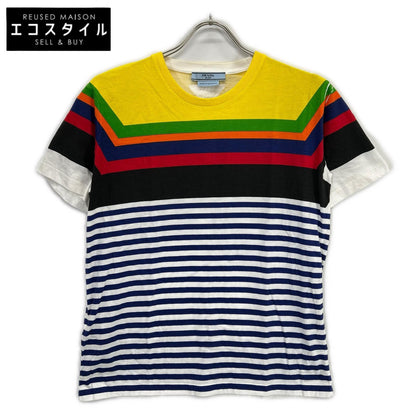 PRADA プラダ マルチカラー コットン ボーダー Tシャツ トップス