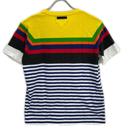 PRADA プラダ マルチカラー コットン ボーダー Tシャツ トップス