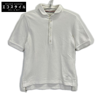 THOM BROWNE トムブラウン 国内正規 MJP009AK6940 ホワイト ヘビーコットン ポロシャツ トップス