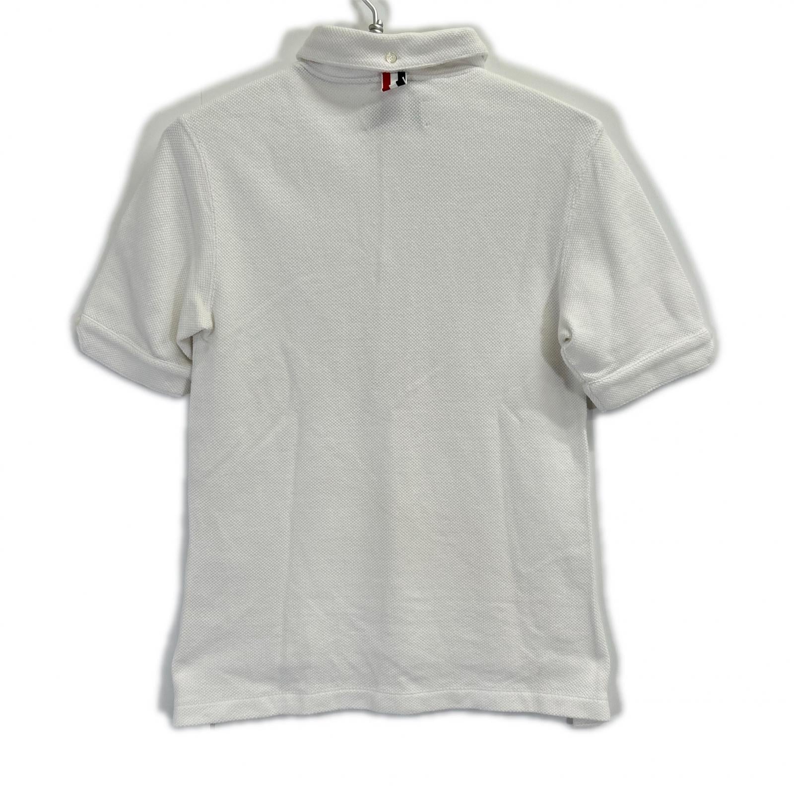 THOM BROWNE トムブラウン 国内正規 MJP009AK6940 ホワイト ヘビーコットン ポロシャツ トップス
