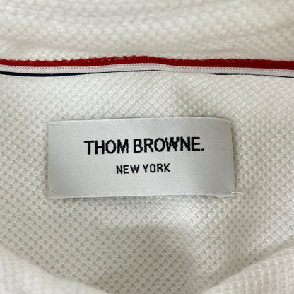 THOM BROWNE トムブラウン 国内正規 MJP009AK6940 ホワイト ヘビーコットン ポロシャツ トップス