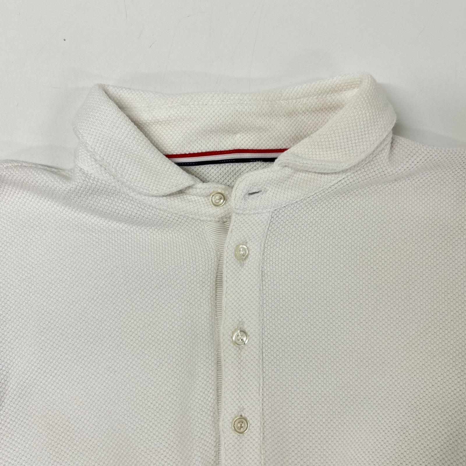 THOM BROWNE トムブラウン 国内正規 MJP009AK6940 ホワイト ヘビーコットン ポロシャツ トップス