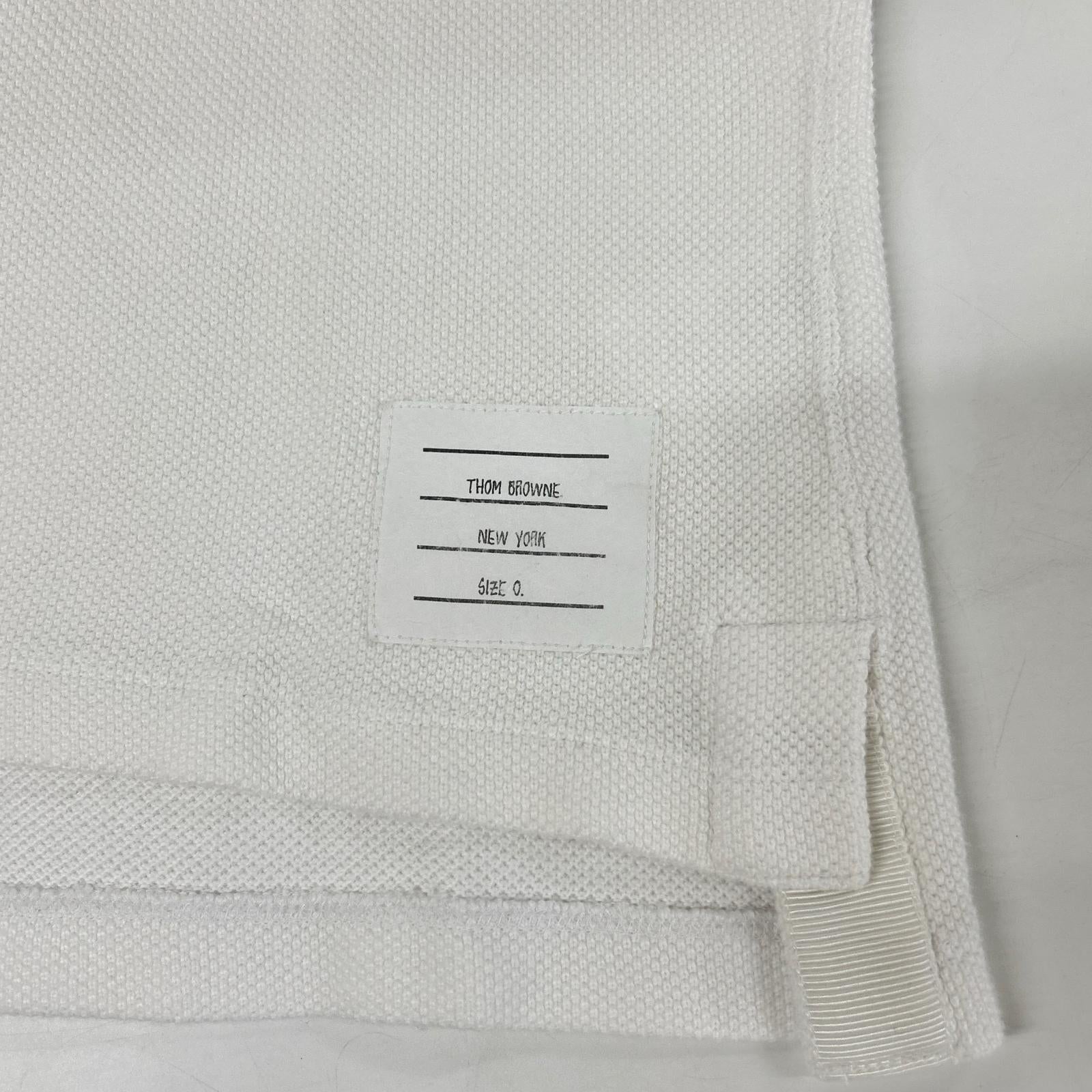 THOM BROWNE トムブラウン 国内正規 MJP009AK6940 ホワイト ヘビーコットン ポロシャツ トップス