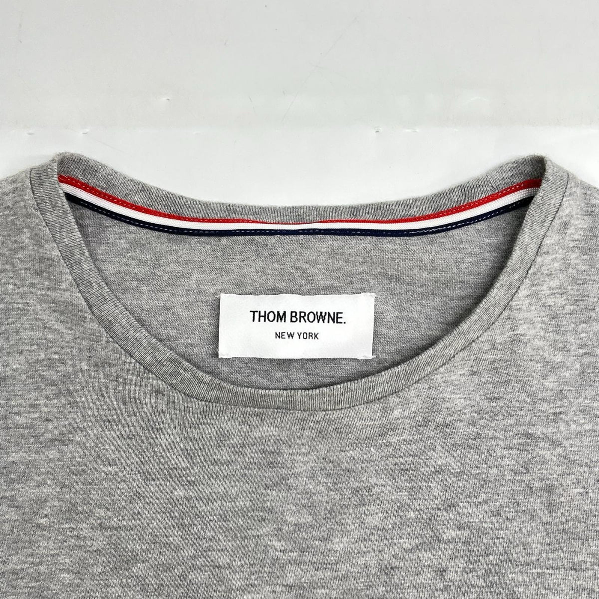 THOM BROWNE トムブラウン MJS001AW747 グレー クルーネック Tシャツ トップス