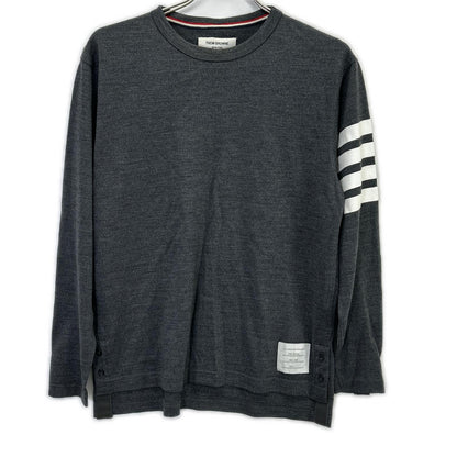 THOM BROWNE Thom Browne MJS020AK7604 Gray 4BAR Wool Sweater Top