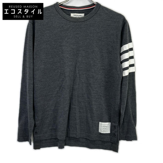 THOM BROWNE 汤姆布朗 MJS020AK7604 灰色 4BAR 羊毛毛衣 上衣