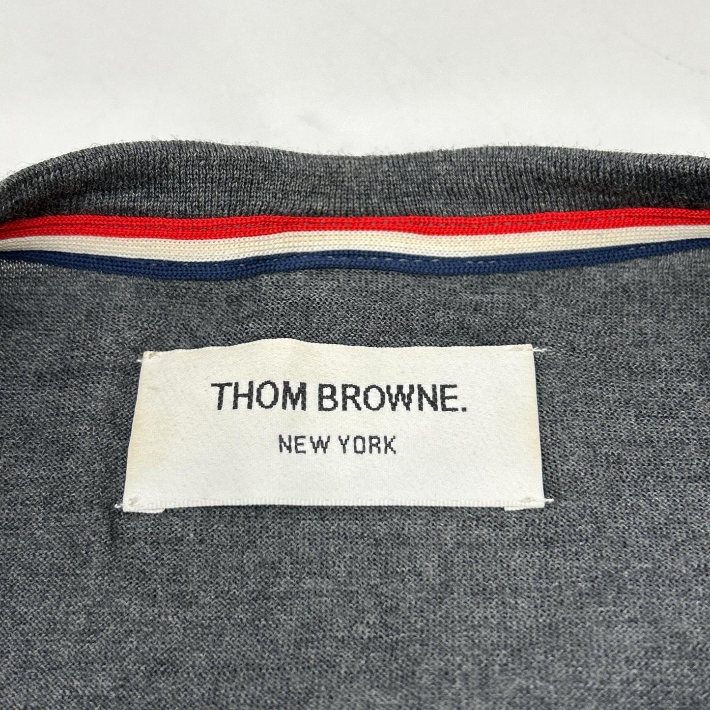 THOM BROWNE Thom Browne MJS020AK7604 Gray 4BAR Wool Sweater Top