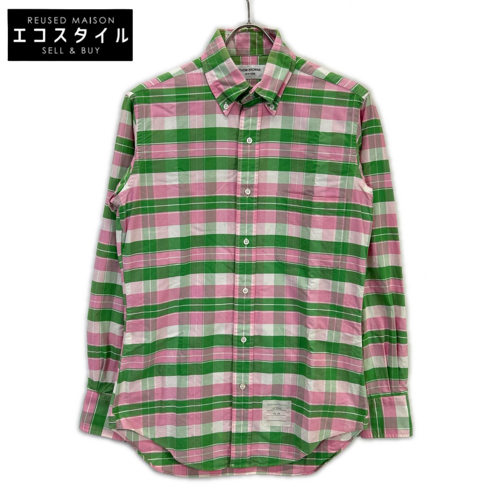 MWL001AW6219 Pink x Green BD Shirt Top 1 Men's