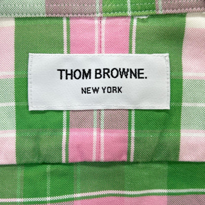 THOM BROWNE トムブラウン MWL001AW6219 ピンク×グリーン BDシャツ トップス