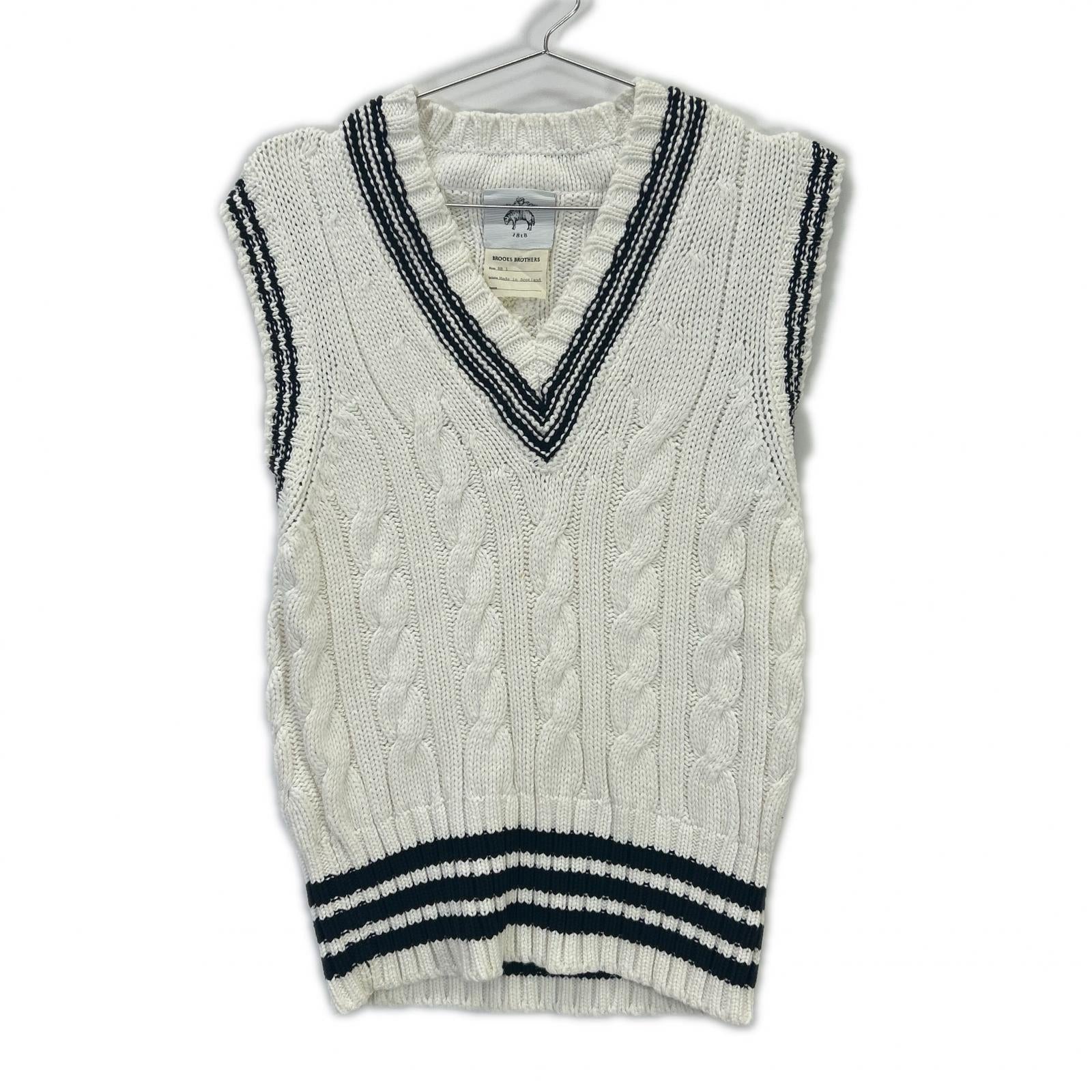 Brooks Brothers ブルックスブラザーズ ホワイト ケーブルニット ニットベスト ベスト