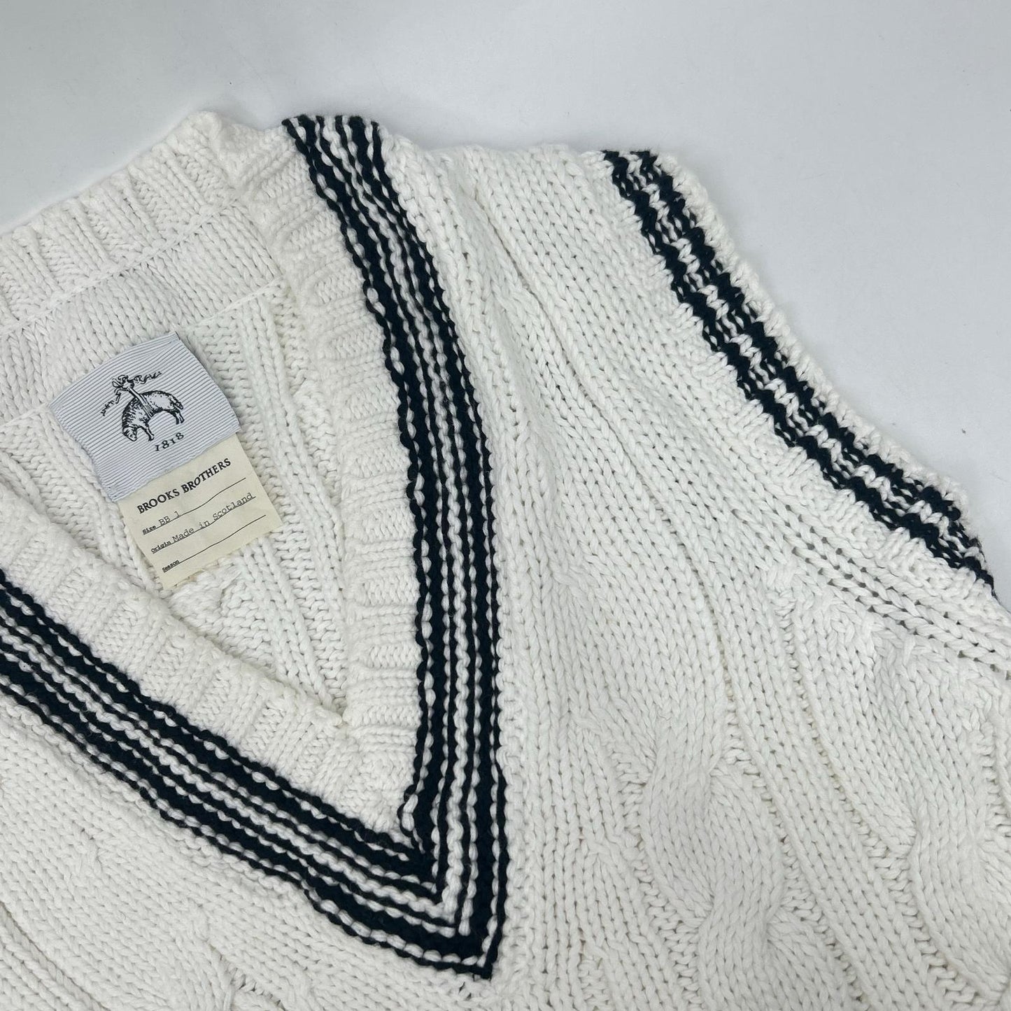 Brooks Brothers ブルックスブラザーズ ホワイト ケーブルニット ニットベスト ベスト