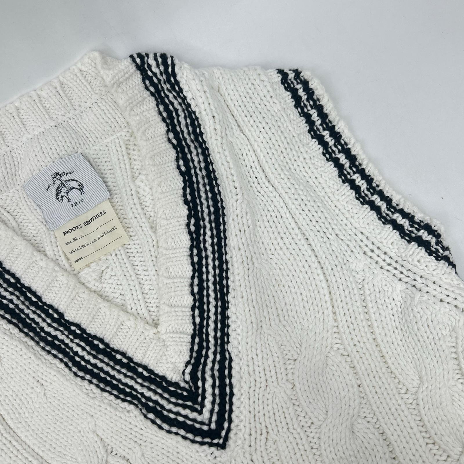 Brooks Brothers ブルックスブラザーズ ホワイト ケーブルニット ニットベスト ベスト