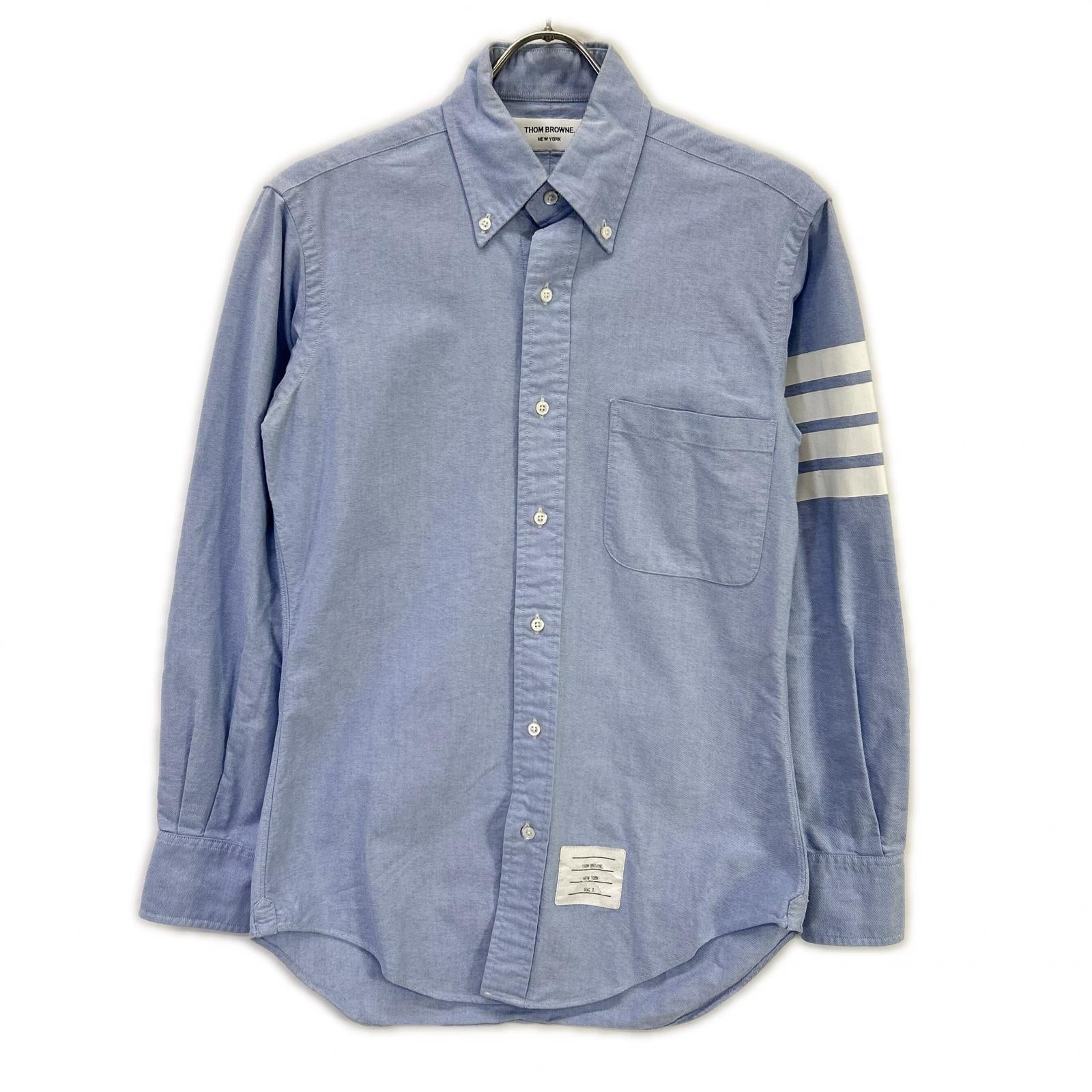 THOM BROWNE トムブラウン ブルー 4BAR BDシャツ トップス