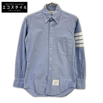 THOM BROWNE トムブラウン ブルー 4BAR BDシャツ トップス