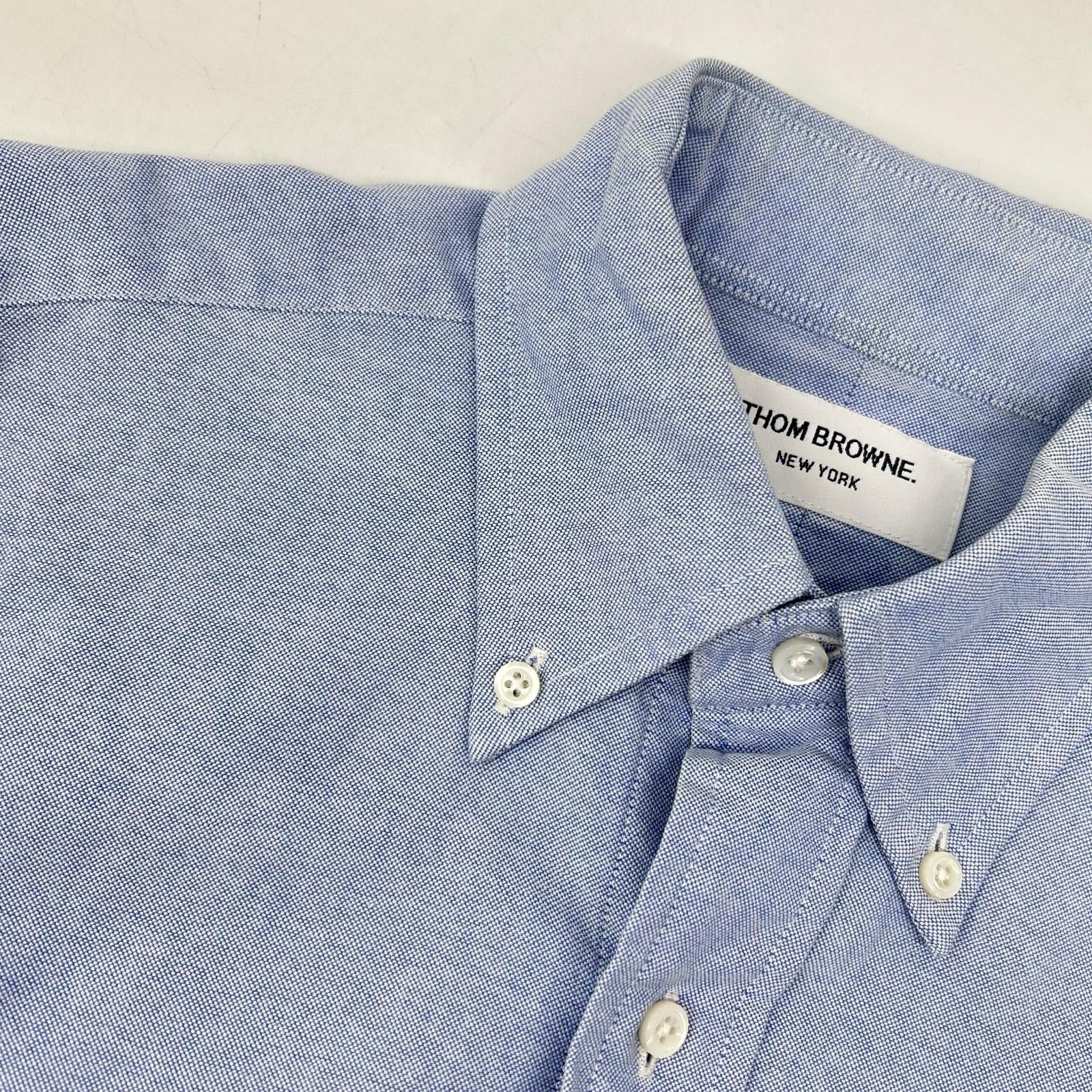 THOM BROWNE トムブラウン ブルー 4BAR BDシャツ トップス