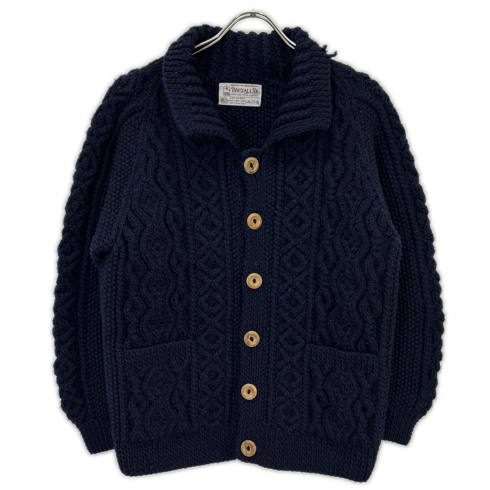INVERALLAN Inberallan 90's Tag Navy 3A Lumber Cardigan Top