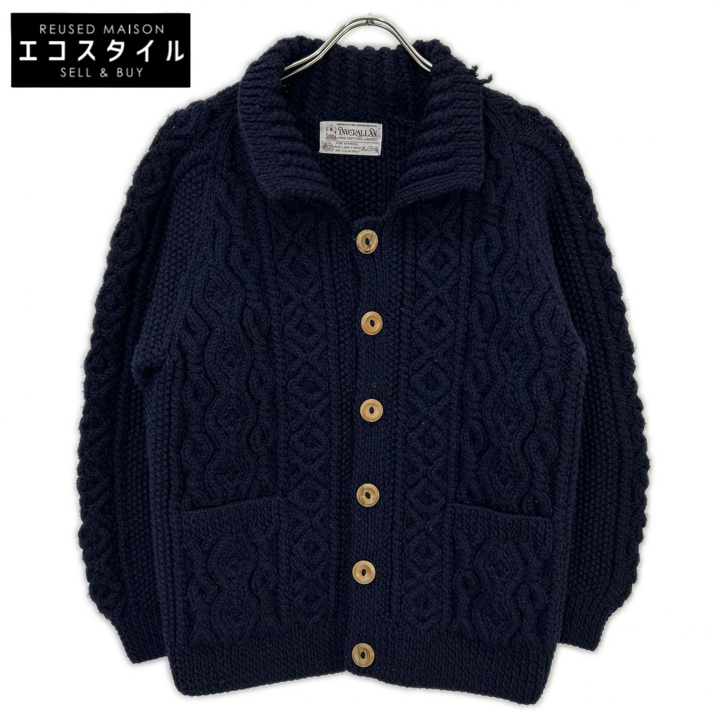INVERALLAN Inberallan 90's Tag Navy 3A Lumber Cardigan Top