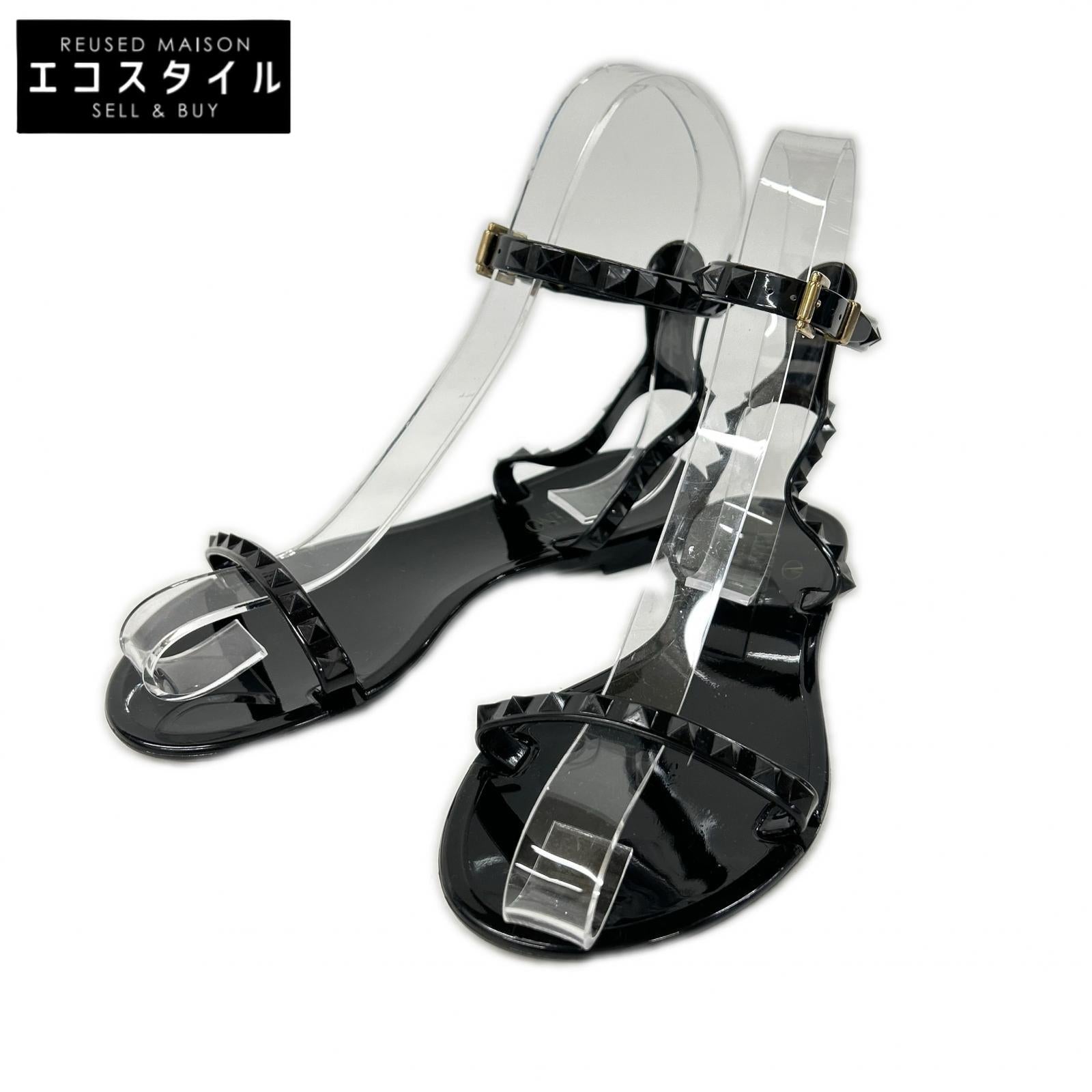 【美品】GWS00549 APVP01 Rockstud 铆钉带平底凉鞋 35 女士