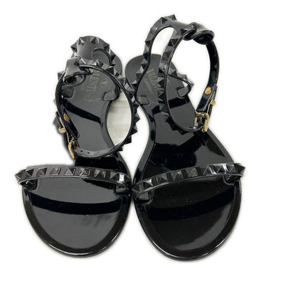 【美品】GWS00549 APVP01 Rockstud 铆钉带平底凉鞋 35 女士