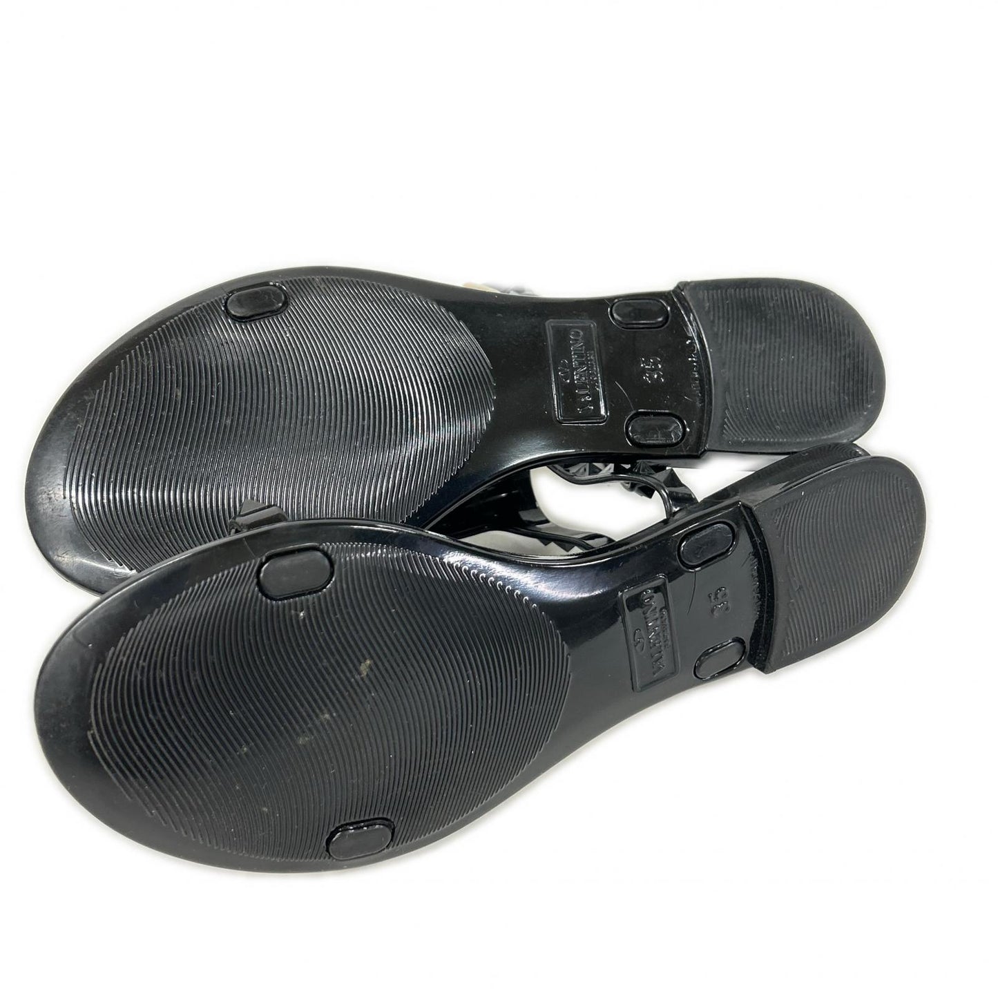 【美品】GWS00549 APVP01 Rockstud 铆钉带平底凉鞋 35 女士