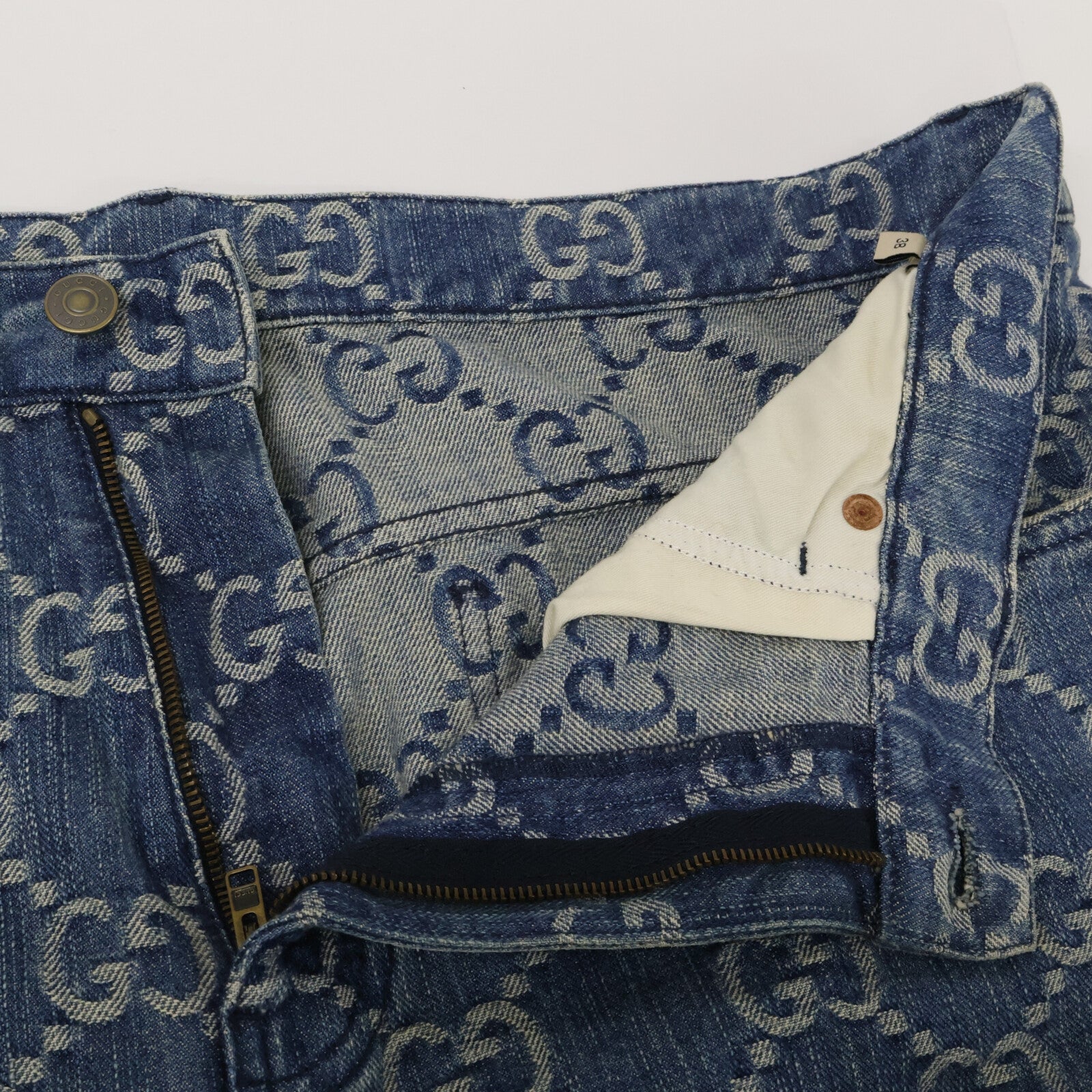 GUCCI グッチ 【国内正規】623953 GGジャガード ジップフライ デニムパンツ ボトムス