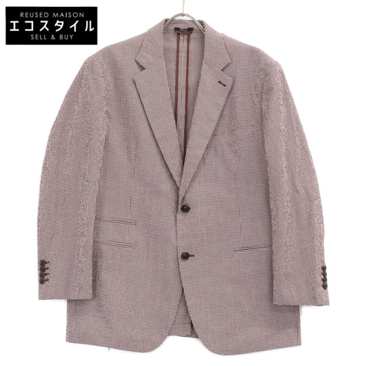 HERMES 【Excellent Condition/Domestic Authentic】G19821 Check Seersucker Silk Blend 2B Tailored Jacket