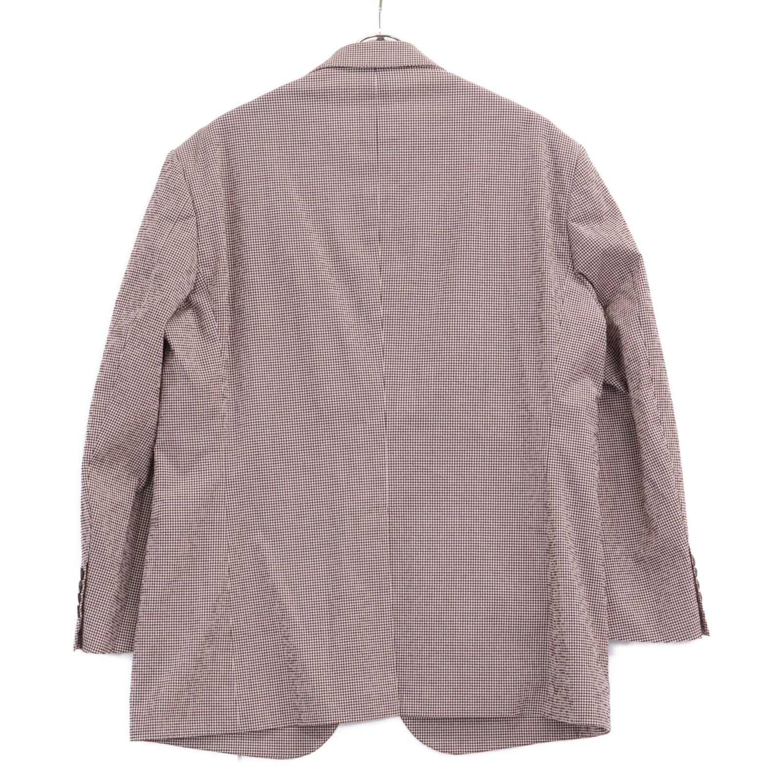 HERMES 【Excellent Condition/Domestic Authentic】G19821 Check Seersucker Silk Blend 2B Tailored Jacket