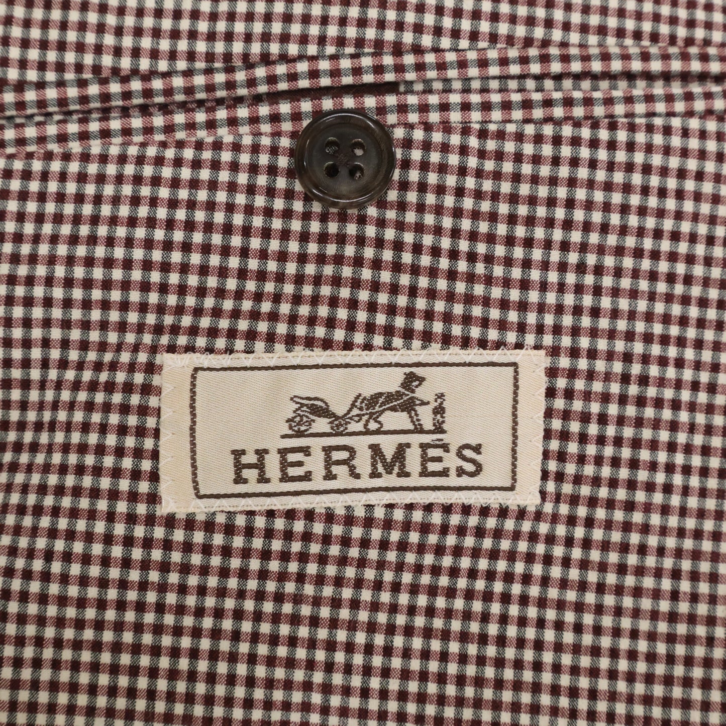 HERMES 【Excellent Condition/Domestic Authentic】G19821 Check Seersucker Silk Blend 2B Tailored Jacket