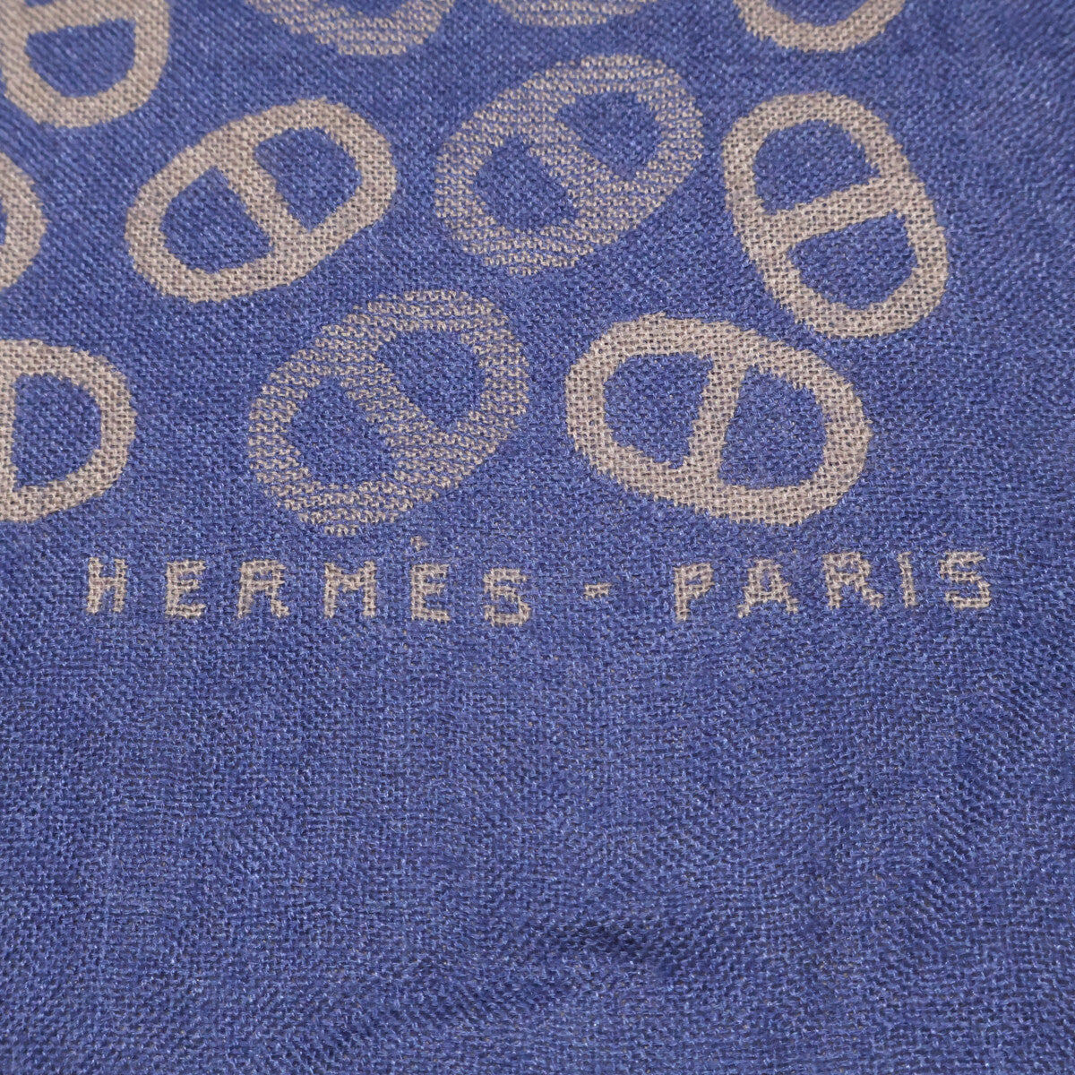 HERMES エルメス シェーヌダンクル柄 カシミヤ/シルク ストール