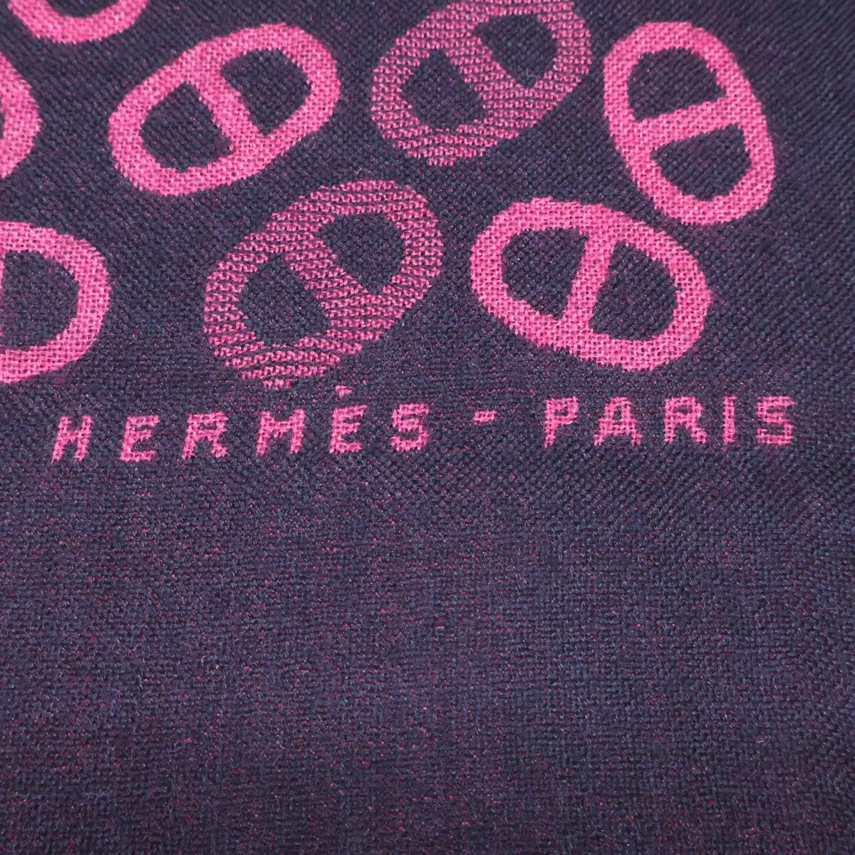 HERMES エルメス シェーヌダンクル柄 カシミヤ/シルク ストール