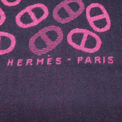 HERMES エルメス シェーヌダンクル柄 カシミヤ/シルク ストール