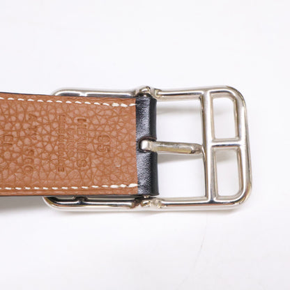 HERMES エルメス ケープコッド 32 SV金具 A刻 ボックスカーフ/ヴォー・トーゴ リバーシブル ベルト