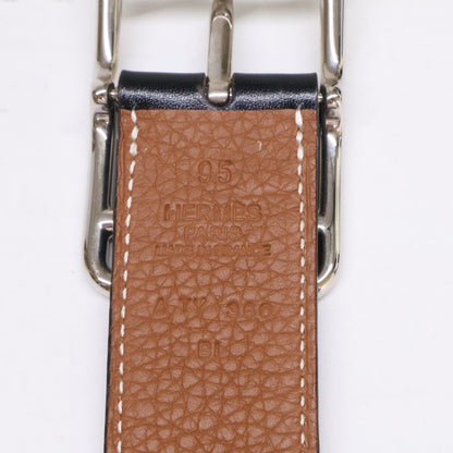 HERMES エルメス ケープコッド 32 SV金具 A刻 ボックスカーフ/ヴォー・トーゴ リバーシブル ベルト