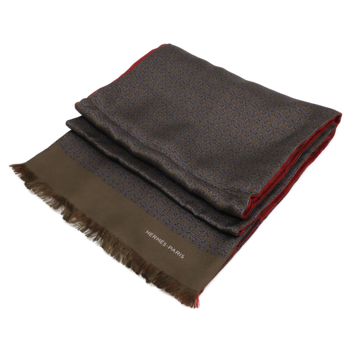 HERMES エルメス 【美品】総柄 シルクｘウール ストール ストール