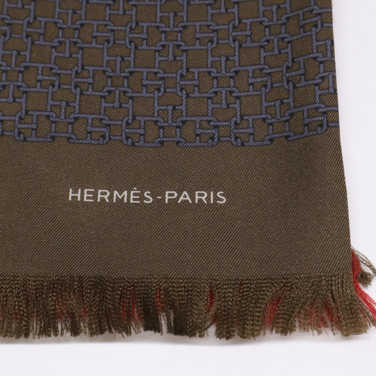 HERMES エルメス 【美品】総柄 シルクｘウール ストール ストール