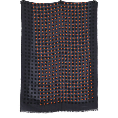HERMES エルメス ドット柄 カシミヤｘシルク ショール/ ストール