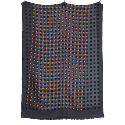HERMES エルメス ドット柄 カシミヤｘシルク ショール/ ストール