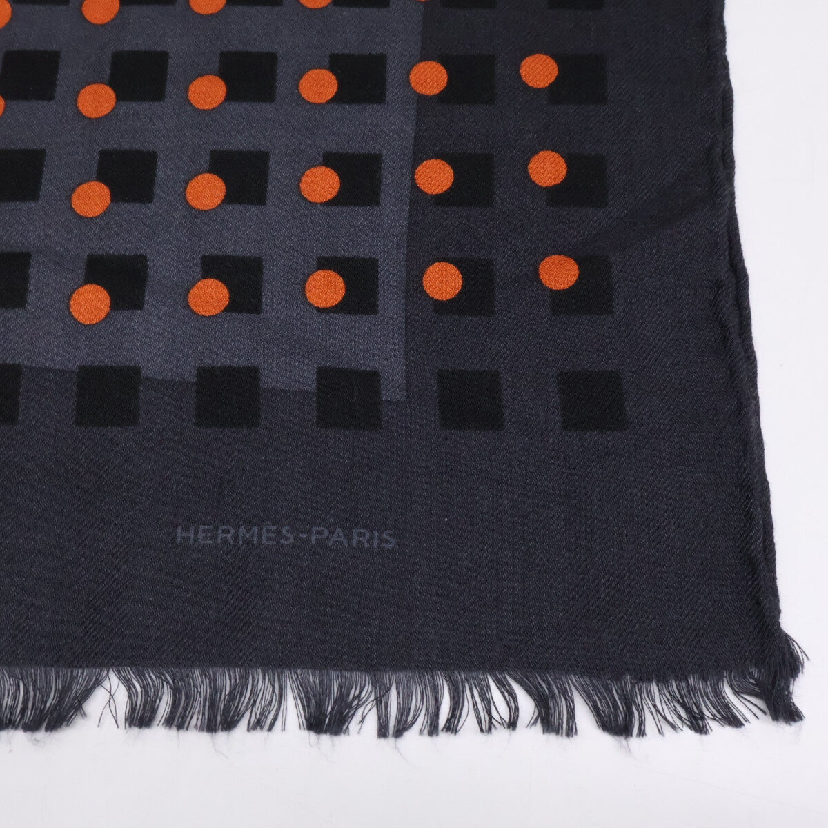 HERMES エルメス ドット柄 カシミヤｘシルク ショール/ ストール