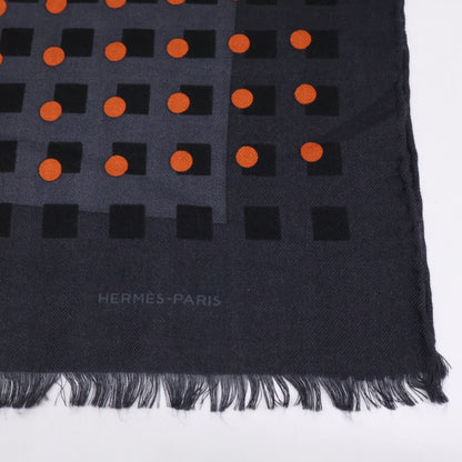 HERMES エルメス ドット柄 カシミヤｘシルク ショール/ ストール