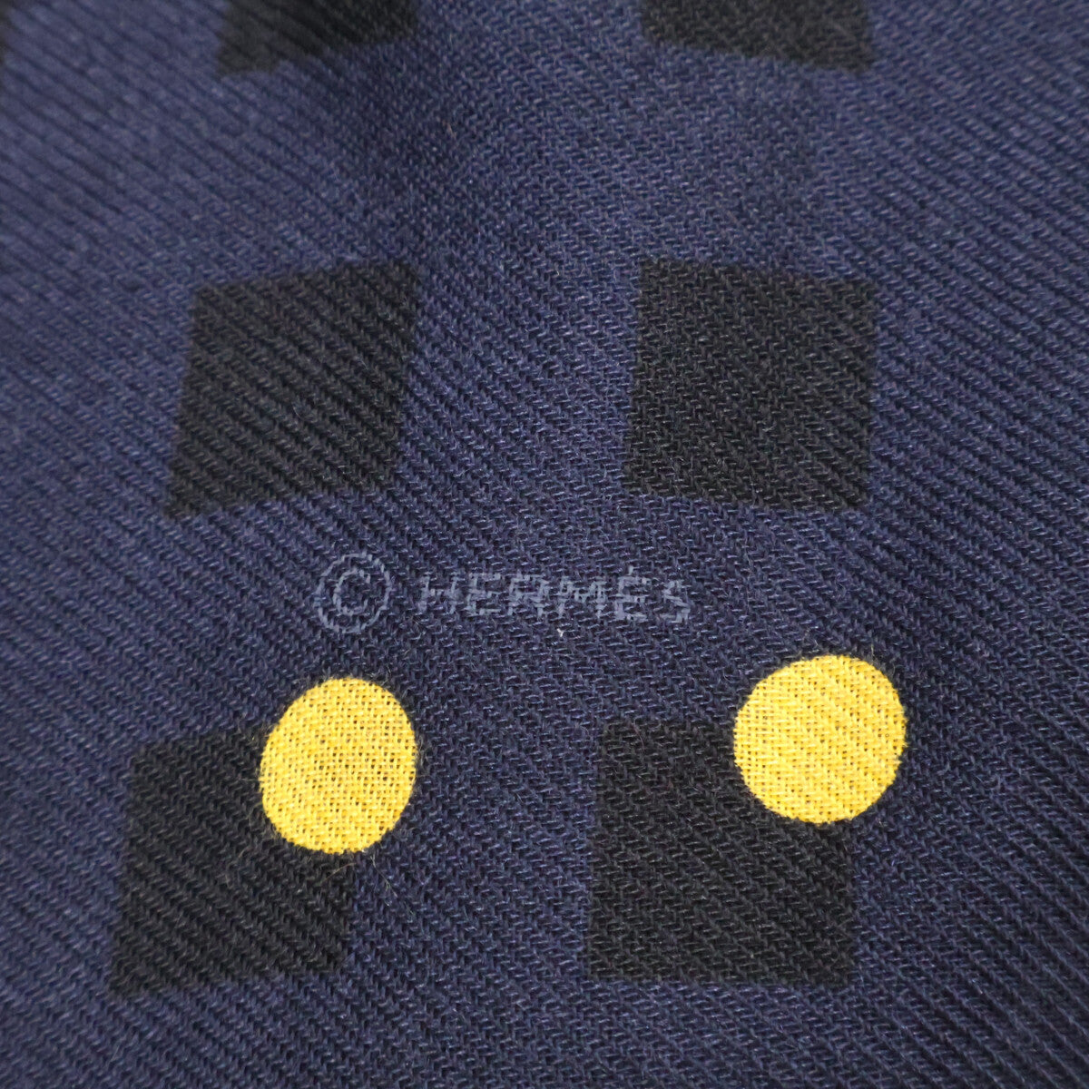HERMES エルメス 【美品】ドット柄 カシミヤ/シルク ストール