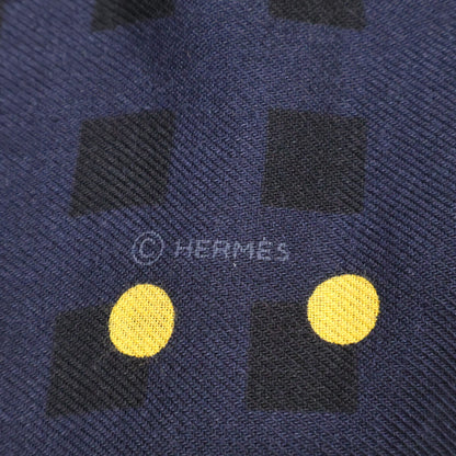 HERMES エルメス 【美品】ドット柄 カシミヤ/シルク ストール