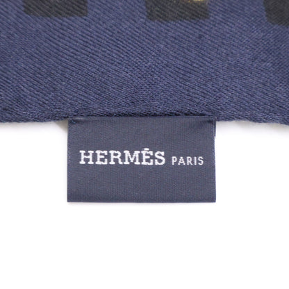 HERMES エルメス 【美品】ドット柄 カシミヤ/シルク ストール