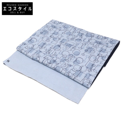 HERMES エルメス 【美品】総柄 カシミヤｘシルク マフラー