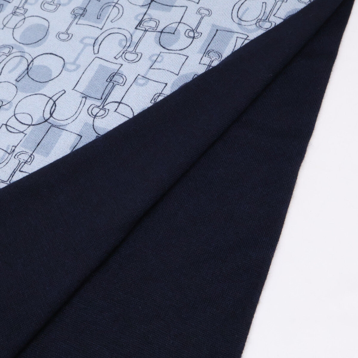 HERMES エルメス 【美品】総柄 カシミヤｘシルク マフラー